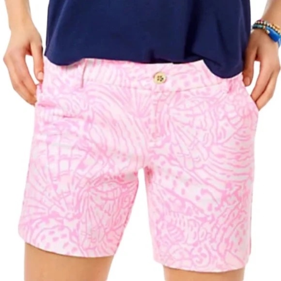 Lilly Pulitzer Pink Patterned Women Shorts - Picture 1 of 7